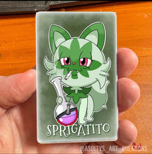 Load image into Gallery viewer, Sprigatito SmokeMon - Pokémon trainer amiibo PVC Card
