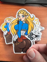 Load image into Gallery viewer, Asking Zelda To join you on a nice wholesome picnic date consisting of ONLY food and friendly chat PVC ART card
