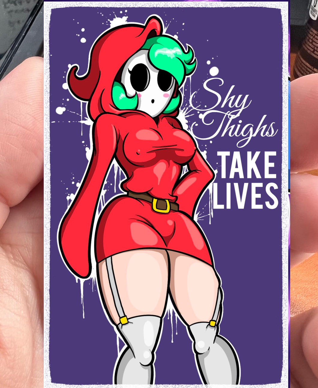 Shy Gal - Shy Thighs Take Lives - PVC amiibo card – ASoltys Art Creations