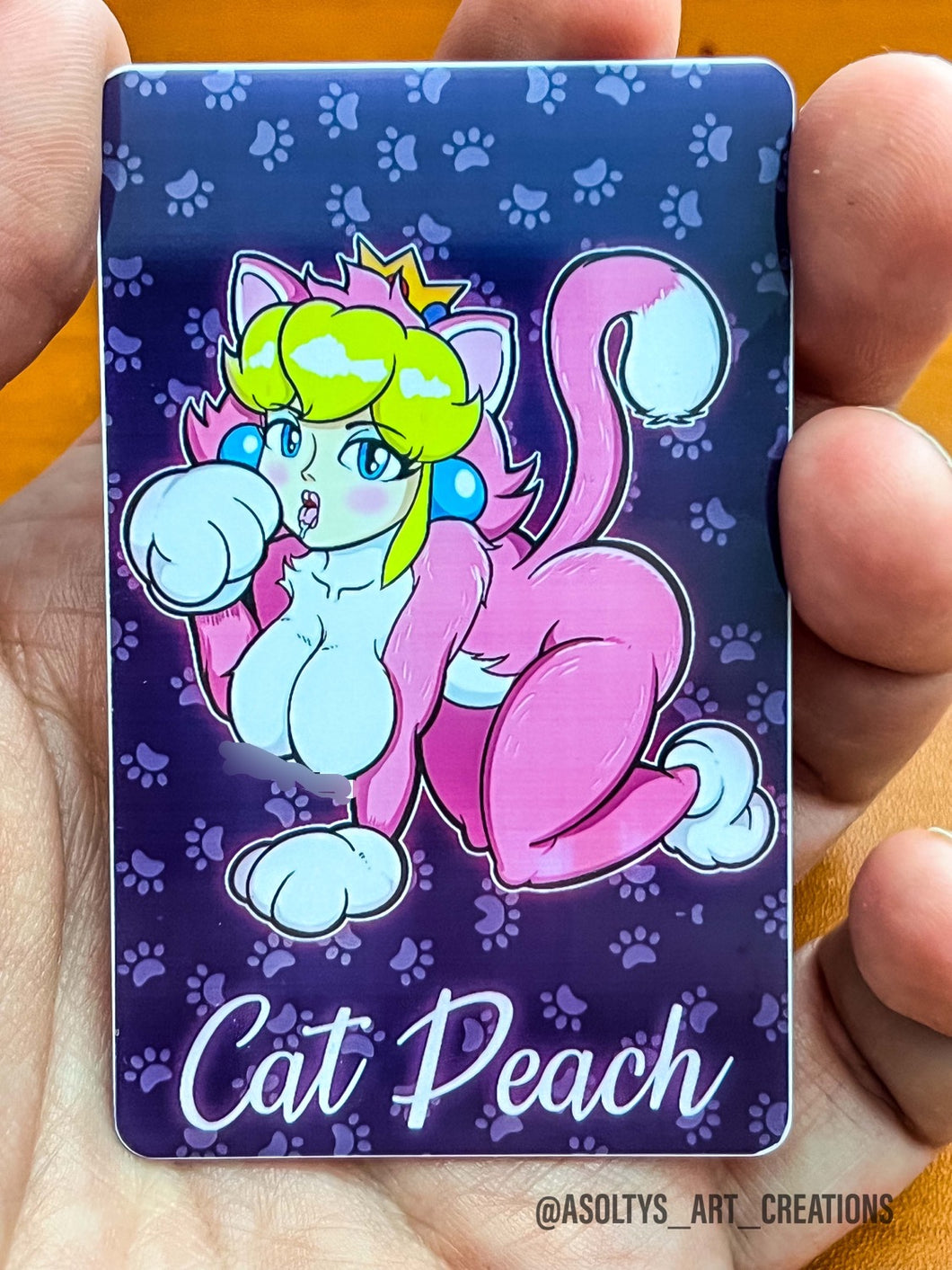Cat suit Peach PVC amiibo card